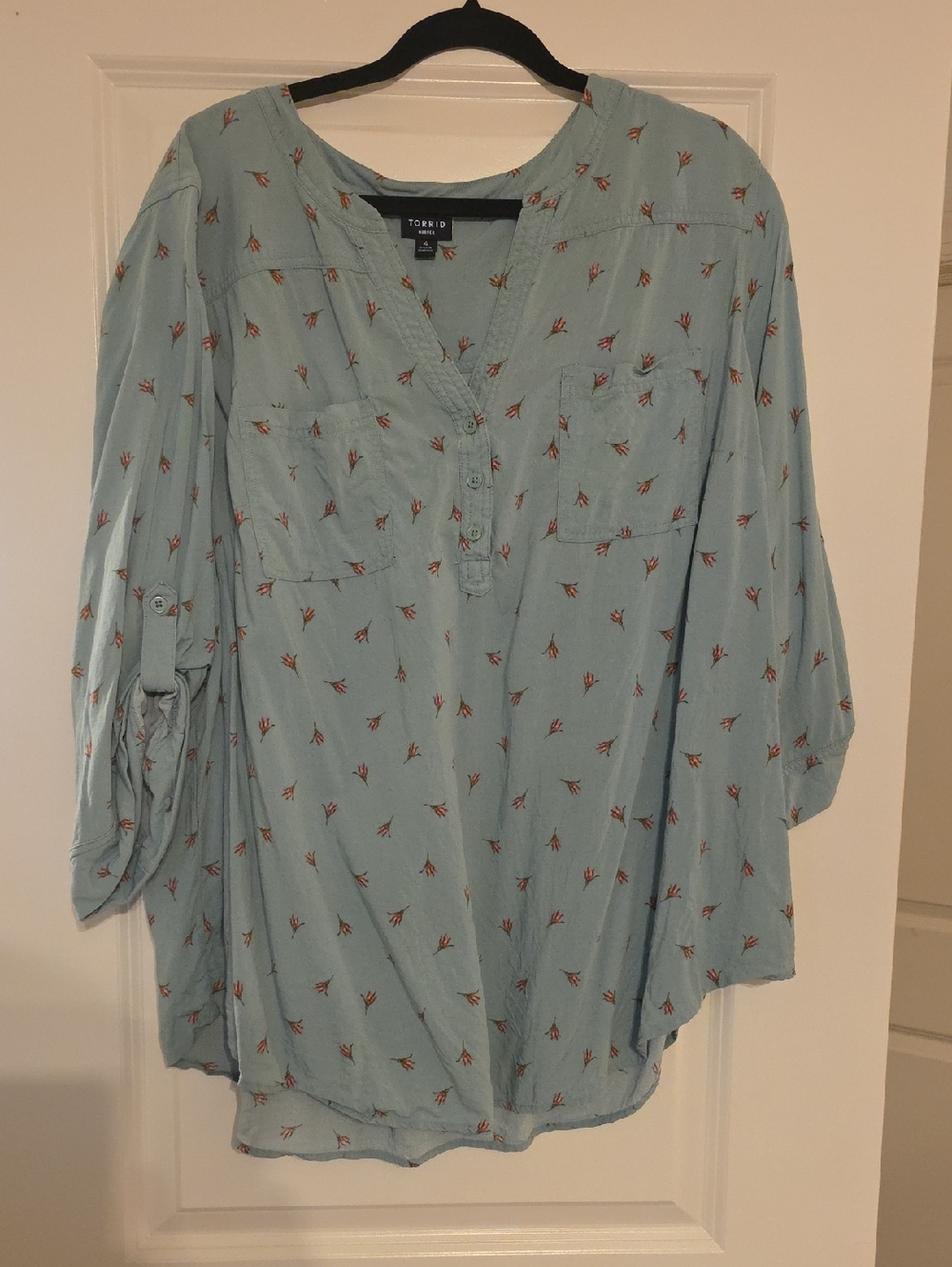 torrid Light Green Floral Harper 4XL  Blouse